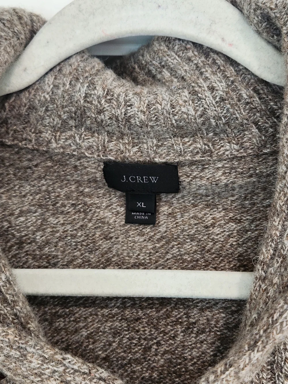 J.Crew 100% Wool Shawl Collar Knit Sweater - Brown Heather